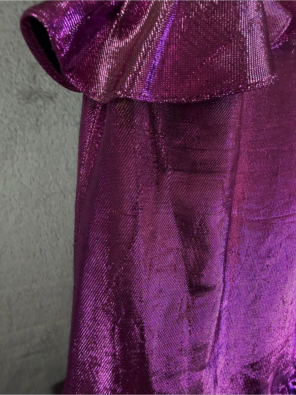 Kenzo Metallic Fuchsia Ruffle Mini Dress - Picture 4 of 6